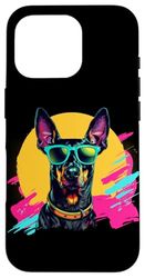 Funny Retro Vintage 80s Doberman Pinscher Dog Lover Custodia per iPhone 16 Pro
