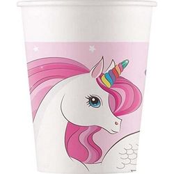 ALMACENESADAN,Pack Fiesta cumpleaños Unicornio; Compuesto por Productos de Unicornio (Vasos 220)