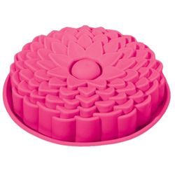 Lily cook, KP0082, Stampo in Silicone a Forma di Dalia, 22,5 cm, Design Elegante per Torte e Dessert, sformare, Resistente al Calore, Facile Manutenzione, Colore Rosa