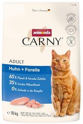 animonda Carny Volwassen kip + forel (10 kg), droogvoer voor volwassen katten, kattenvoer zonder granen en suiker, droogvoer voor katten met 65% vlees en vis