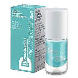 Micoblock 3in1 Smalto onicomicosi - Turchese - Smalto curativo per unghie - Tratta i micosi unghie piedi - 5 ml - 16 colorazioni - Dermovitamina