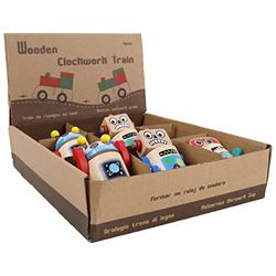 PLANÈTE BOIS - Pak van 12 lopende robots - FSC - 030168PA - 12 stuks - Multicolor - Hout - Kinderspel - Recreatie - Kermis - Om te verzamelen - 9 cm x 5 cm - Vanaf 3 jaar