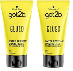 Schwarzkopf got2b Glued Spiking Glue Hair Gel, Water Resistant, Strong Hold for Up to 72 Hours, 150 ml,package may vary (Pack of 2)