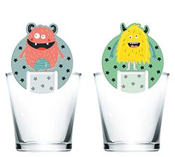 Folat 68312 Monster Bash Glass Markers, Pack of 6, Multi-Colour