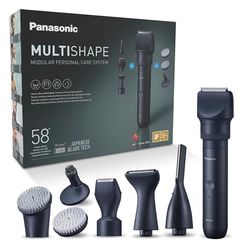 Panasonic XSHAPE TRIM MULTISHAPE Sistema Modulare ER-CKL2, ER-CDT1 & ER-CFB1, unità principale, set per rasatura e taglio capelli, regolabarba, spazzole facciali con batteria agli ioni di litio, nero