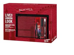 Rimmel London Cofanetto Regalo Live Your London Look, Pochette con Mascara Wonder'Volume Thrill Seeker Pitch Black e Matita Occhi Scandal'Eyes Kohl Black Waterproof