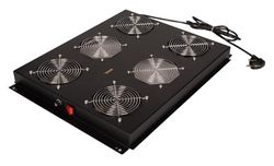 ROLINE Unité de Ventilation de Toit 19 Pouces 4 Ventilateurs, on/Off pour Armoire Serveur Noir