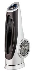 Fakir Prestige TVL 90 Torenventilator met afstandsbediening en 3 standen, ventilator met 80° oscillatie en timerfunctie, stille ventilator met led-display, zilver/zwart, 90 watt