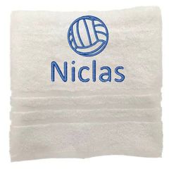 Asciugamano personalizzato con nome Nome sportivo splendidamente ricamato Asciugamano da bagno Asciugamano in cotone 100% personalizzato con nome (100 x 50 cm, Pallavolo)