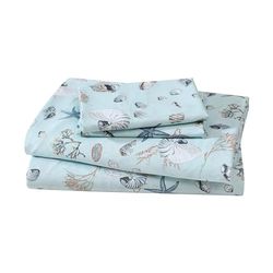 Elite Home Parure de lit et taie d'oreiller en Microfibre 90 g/m² imprimée sur Le thème de la Plage côtière, très Grand lit, Sable Bord de mer