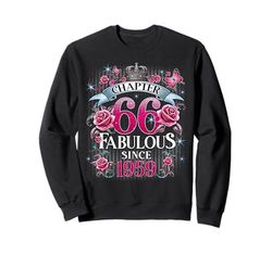 Womens Chapter 66 Fabulous Since 1959 66th Birthday Design Felpa