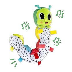 LAMAZE Oruga inquieta, juguete para bebé recién nacido, cuerpo flexible y campanilla, juguete sensorial para bebés, niños y niñas de 0 a 6 meses
