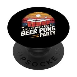 Patriotic 4th of July Beer Pong Party American Flag Shirt PopSockets Adhesive PopGrip