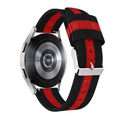 SYSTEM-S Armband 20 mm van nylon voor Samsung Galaxy Watch 4 smartwatch in blauw rood, rood-blauw, Eine Grösse