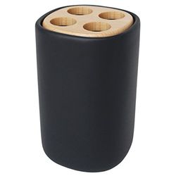 Laroom 13458 – Porta-cepillos Legno, Colore: Nero