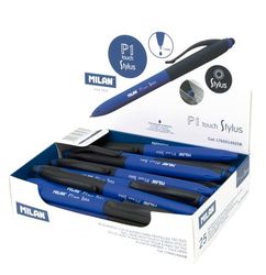 MILAN Boîte d'affichage 25 stylos P1 Touch Stylus, Encre Bleue