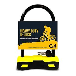 G4GADGET Lucchetto a D per bicicletta, ad alta sicurezza, con 2 chiavi, antifurto in acciaio, resistente alle intemperie e durevole, ideale per bici da strada, montagna, elettriche e pieghevoli