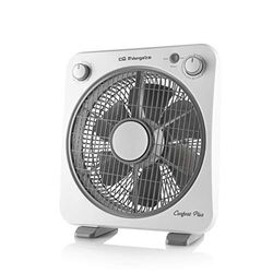 Orbegozo BF 0138 Vloerventilator met 6 vleugels, bidirectioneel draaibaar beschermrooster, 3 ventilatiesnelheden, roterende diffuser, 60-minuten-timer, 40 W vermogen