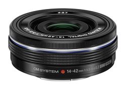 OM SYSTEM M.Zuiko Digital ED Obiettivo 14-42mm 1:3.5-5.6 EZ, Micro Quattro Terzi, per Fotocamere OM-D e PEN, Nero