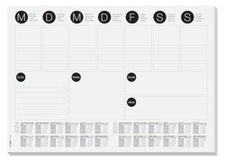 SIGEL HO506 Papieren bureau-onderlegger A3 met 2-jarige kalender, weekplanner, to-do-lijst, 30 vellen, veganistisch, van duurzaam papier