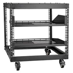 VEVOR 9U Open Frame Server Rack, 23''-40'' Adjustable Depth, Free Standing or Wall Mount Network Server Rack with 360° Casters, Heavy Duty 4 Post Holds All Your Networking IT Equipment AV Gear Router