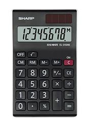 Sharp EL-310ANWH kontor halvskrivbord miniräknare - svart/vit