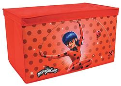 MIRACULOUS FUN HOUSE 713486 LADYBUG Coffre à jouets pliable 55,5 x 34,5 x 34 cm pour enfant Rouge