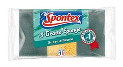 SPONTEX – Raschietto in spugna super efficace, 9 spugne abrasive verdi – 3 confezioni di 3 spugne