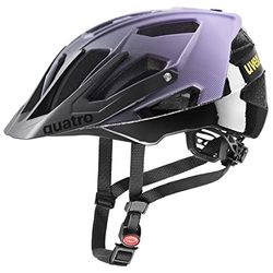uvex quatro cc - veilige mtb-helm voor dames en heren - individueel verstelbare pasvorm - verstelbaar vizier - lilac-black matt - 56-61 cm