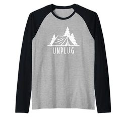 Unplug Tenda da campeggio Wilderness Camground Campeggio Legno rustico Maglia con Maniche Raglan