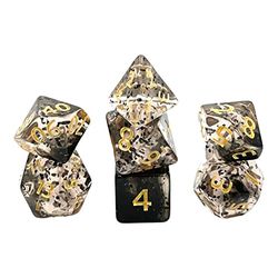 Dice4friends DIC37392 tärningsset konfetti: svart sulfer (7) kub