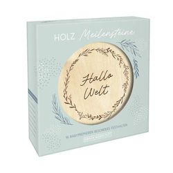 Grafische werkplaats, 16 houten mijlstenen voor de geboorte, babycadeau voor jongens en meisjes, hallo wereld