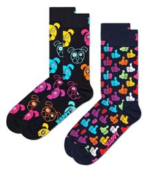 Happy Socks färgglada och roliga Strumpor 2-Pack Classic Dog Socks Storlek 36-40