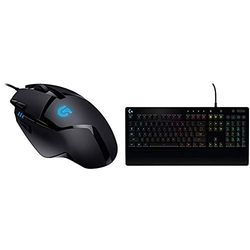 Logitech G402 Hyperion Fury Souris Gamer Filaire (8 Boutons Programmables, Idéale FPS, Compatible PC/Mac) + Logitech G213 Clavier Gamer Prodigy, RVB, Rétroéclairé - Clavier Gaming AZERTY Française