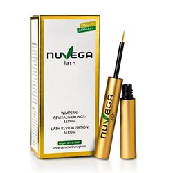 Nuvega Lash - Serum Pestañas y Cejas para unas pestañas largas en sólo 4-6 semanas I Vegano I Serum para el Crecimiento de Pestañas I Crece Pestañas/Alargamiento I Made in Germany I 3ml