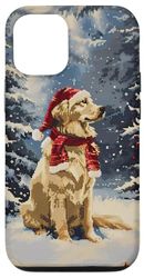 Carcasa para iPhone 15 Pro Funny Golden Retriever - Árbol de Navidad para mamá y papá