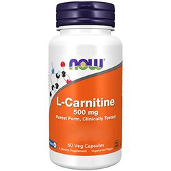 Now Foods L-Carnitine, 500mg, Carnipure®, 60 gélules végétaliennes, Testé en laboratoire, Sans gluten, Végétarien, Sans soja, Sans OGM