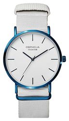 Orphelia Fashion Relógio de pulso analógico para homem Ludus com correia de nylon, Off branco/branco, Correia