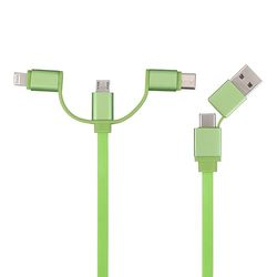 100cm laddarkabel, 6 i 1 USB laddare kabel kompatibel med alla typer av adaptrar, höghastighets laddning (Grön)