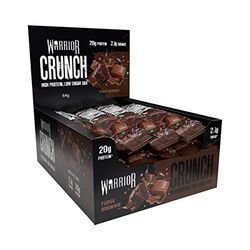 Warrior, Crunch - High Protein Bars - 20g Protein Each Bar - 12 Pack x 64g, Fudge Brownie