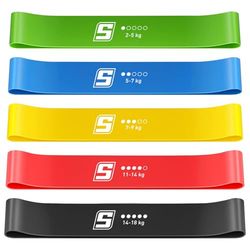 SURFOU Fitnessband Set, Elastiek Band voor Sport, Oefenbanden, Weerstandsbanden voor Training, Stretchband, Trainingselastieken, Gummi Band voor Spierversterking en Flexibiliteit