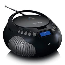 Lenco SCD-341 Draagbare CD-Radio -CD-speler - DAB+ Radio - Bluetooth - Zender en titelgeheugen - Klok - Stereo Speaker - Zwart