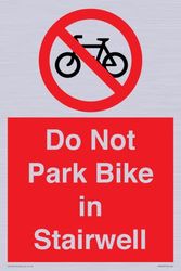 Panneau Do Not Park Bike in Stairwell - 200 x 300 mm - A4P