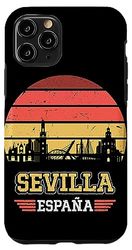 Carcasa para iPhone 11 Pro Sevilla España Retro Vintage Sunset Skyline Sevilla