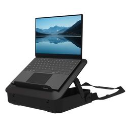 Fellowes Boîte de Rangement Ergonomique Breyta Design 2-en-1 avec 5 ajustements en Hauteur - Idéal pour Le Travail Hybride - 100% Recyclable - Noir