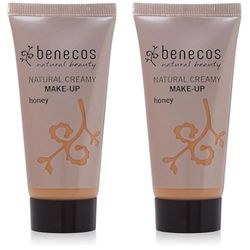 Benecos Natural Cosmetics - Maquillage Crémeux - Liquide - Mat - Végétalien - Miel (Lot de 2)