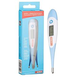Gima - Thermomètre numérique Flexi Jumbo 2, avec mémoire de dernière température, embout flexible, étanche, alarme de fièvre, utilisation orale, rectale et axillaire, 25557