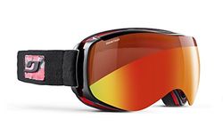 Julbo Starwind Masque de Ski Femme, Noir Camo/Rouge, Taille L