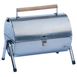 alpina Barbecue Charbon de Bois - Barbecue de Table - Portable BBQ à Charbon - Compact et Léger - Barbecue Inox Charbon - Idéal pour Jardin et Camping - Argent