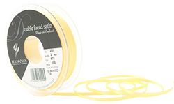 Berisfords Double FACE Poly Satin, Polyester, Yellow, 10.4 x 10.4 x 1.2 cm
